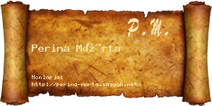 Perina Márta névjegykártya